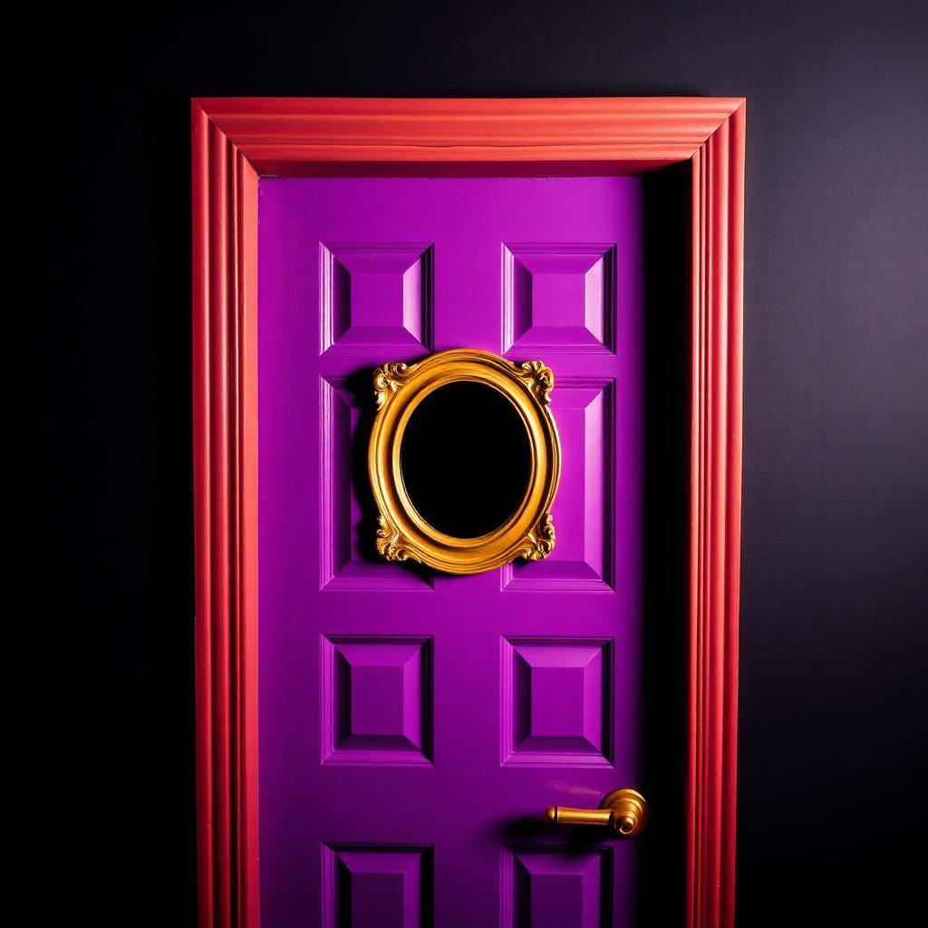 Iconic purple door frame